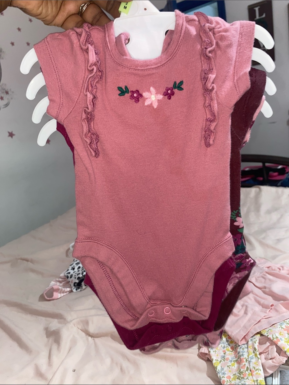 George Pink Ruffle Floral Baby Bodysuit